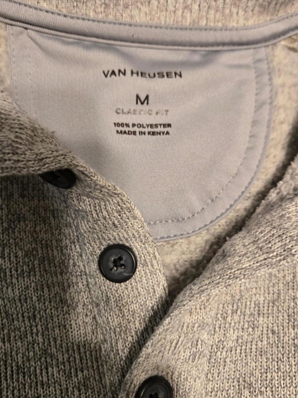 Van Heusen Men's Light Gray Button-Front Cardigan